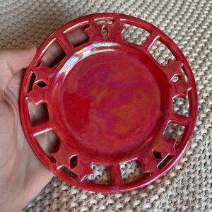 Red iridescent whimsygoth fairy witchy star plate